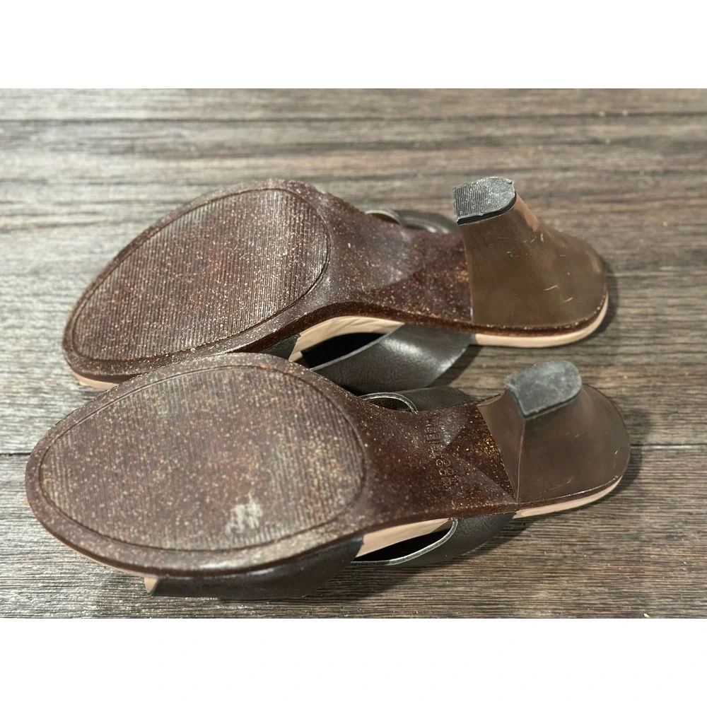 Mootsies Tootsies sz 10 Brown faux leather heel sandals Moxanak‎ GUC